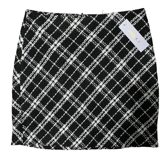 Gilli Black & White Tweed Mini‎ Skirt Size Medium - Picture 1 of 7